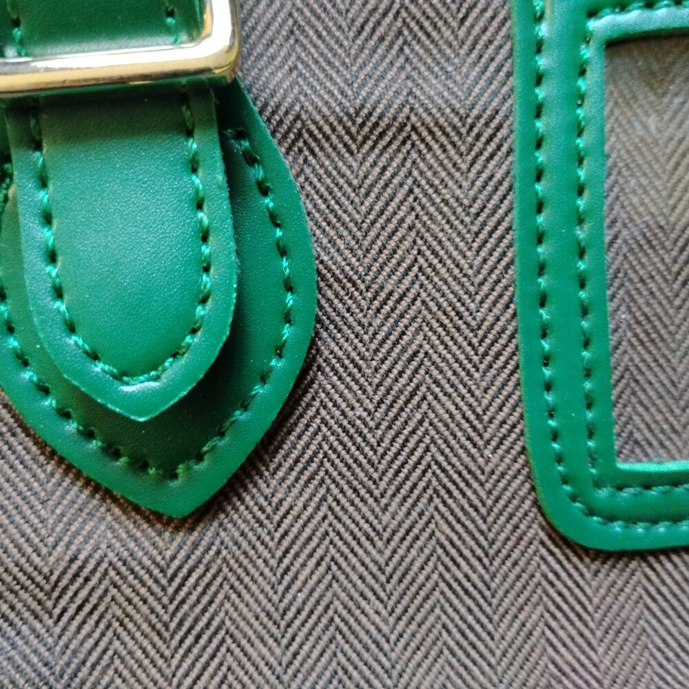 Collectif Green and tweed Satchel backpack Bag - Picture 3 of 8